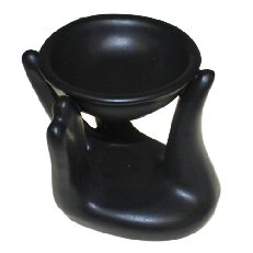 Helping Hand Oil Burner - Black - Click Image to Close